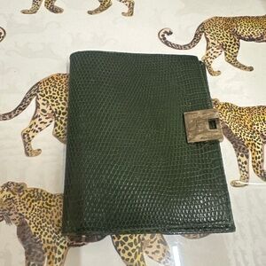 Green leather & python Lambertson Treux wallet
